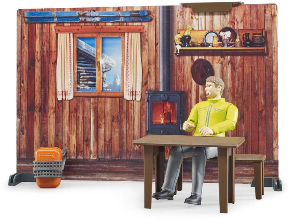 BRUDER 63102 Horská chata herní set se skútrem a figurkou
