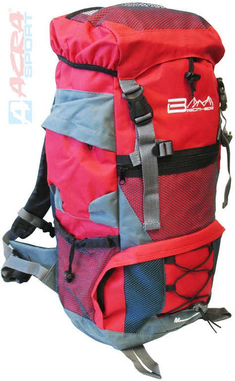 ACRA Batoh turistický 45l červený 2 komory 30x19x52cm Brother BA45