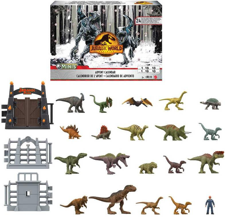 MATTEL JURASSIC WORLD Nadvláda Adventní kalendář s dinosaury a doplňky