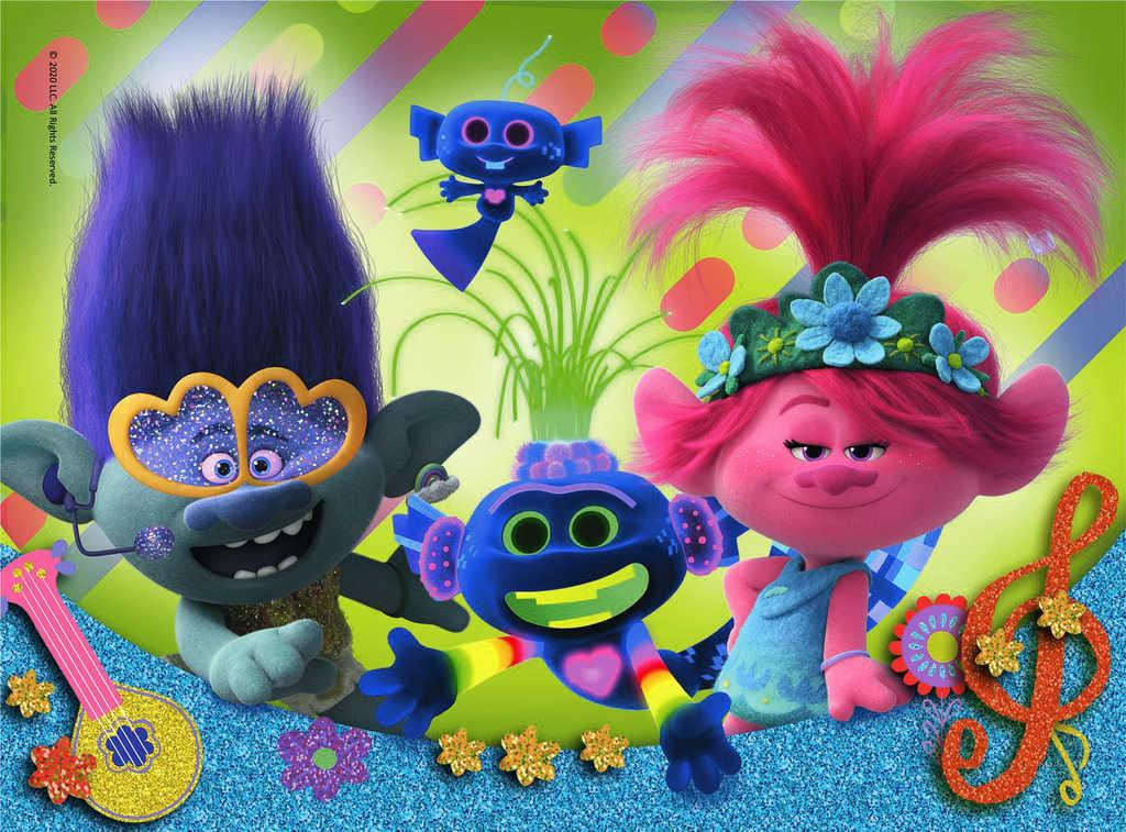 TREFL PUZZLE MiniMaxi Trollové: V hudebním světě Trollů 16x22cm 20 dílků 4 druhy