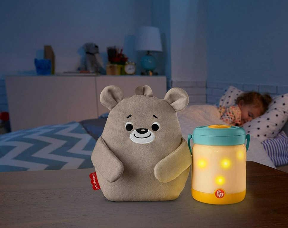 FISHER PRICE Baby usínáček s medvídkem a světluškami 3v1 na baterie Světlo Zvuk