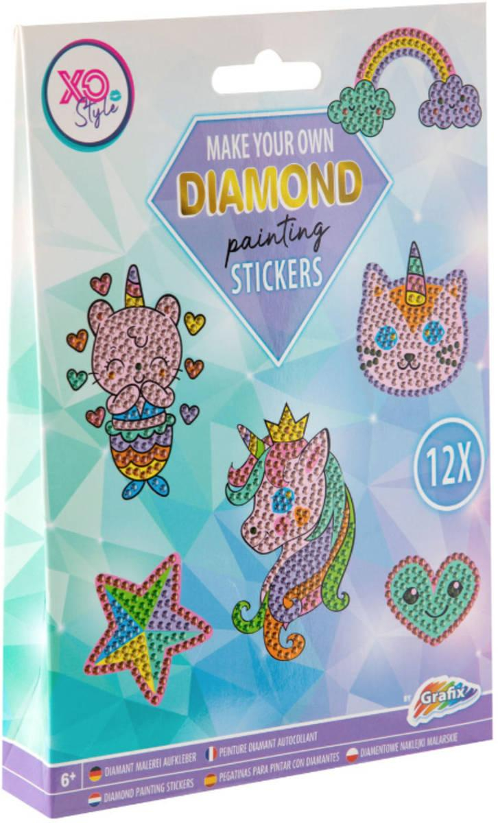 GRAFIX Diamantové samolepky kreativní set lepení kamínků diamond painting 3 druhy