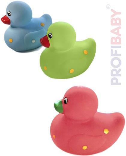 PROFIBABY Kačenka baby pískací gumová do vany 3 barvy v sáčku