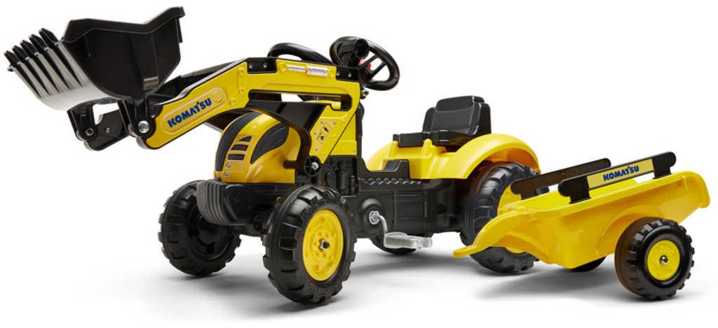 ds98070607_falk_set_baby_traktor_komatsu_slapaci_celni_nakladac_s_privesem_s_klaksonem_1