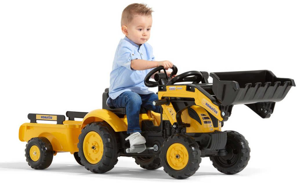 ds98070607_falk_set_baby_traktor_komatsu_slapaci_celni_nakladac_s_privesem_s_klaksonem_2