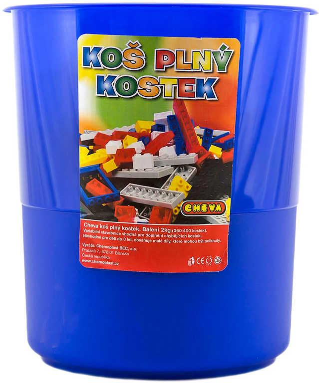 CHEMOPLAST CHEVA Koš plný kostek 360-400 dílků různé druhy STAVEBNICE