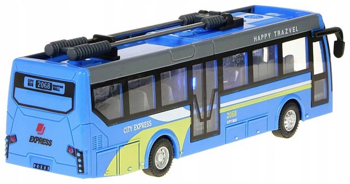 RC Trolejbus MHD na vysílačku 27MHz 4 funkce na baterie Světlo USB