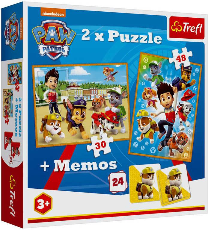 TREFL Puzzle 2v1 28x21cm Pexeso Tlapková Patrola (Paw Patrol) 24 kartiček