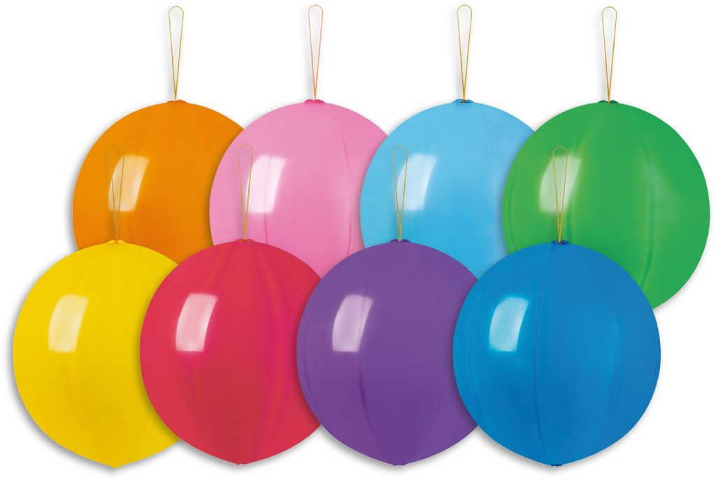 GEMAR Balónek nafukovací punch ball pastelový s gumičkou 33cm 8 barev GPB2