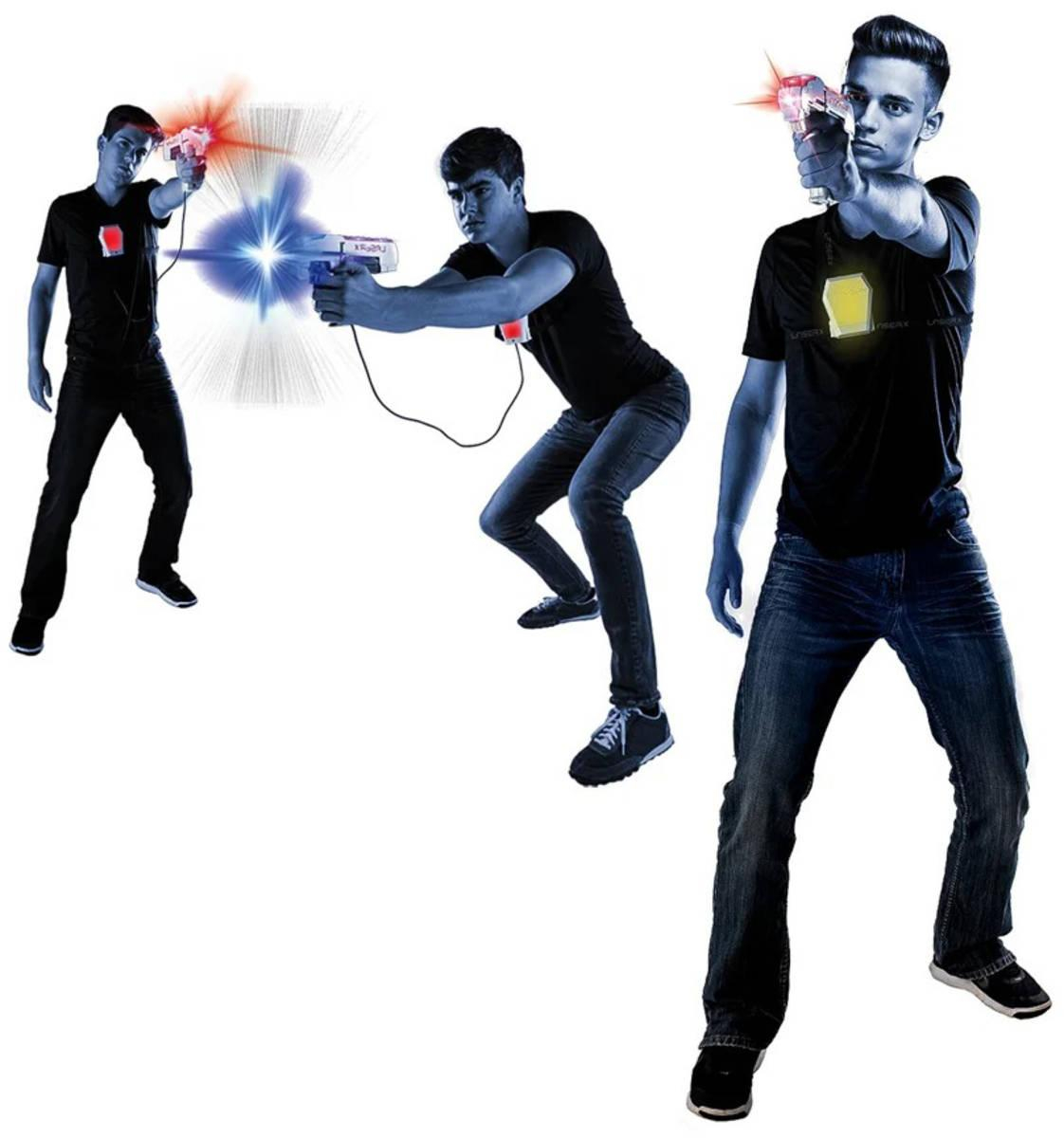 Laser X pistole dětská infračervená 2ks s vestou laser game na baterie Světlo Zvuk